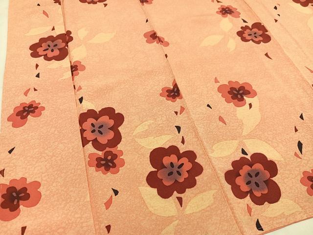 平和屋着物●上質な小紋 舞花文 正絹 逸品 未使用 AABM1207ph