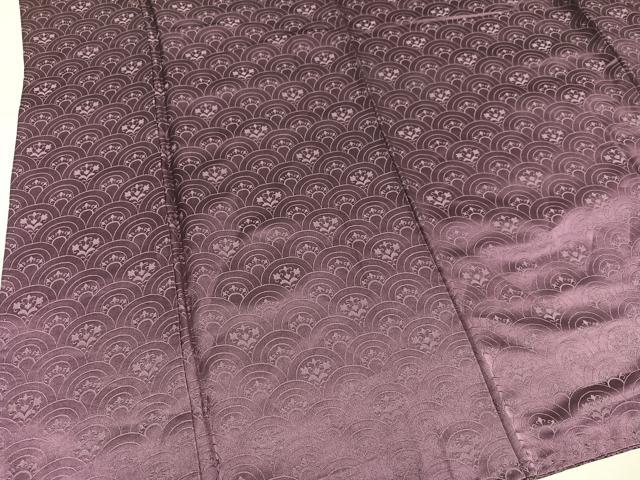 平和屋着物●上質な色無地 青海波地紋 宗伝唐茶色 正絹 逸品 AABM1215ph