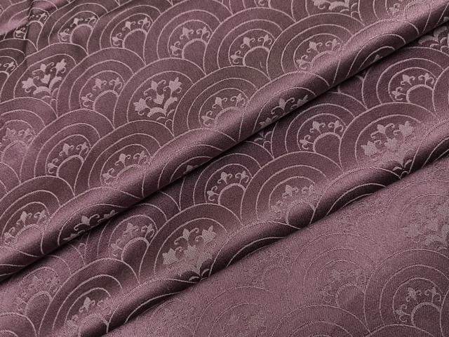 平和屋着物●上質な色無地 青海波地紋 宗伝唐茶色 正絹 逸品 AABM1215ph