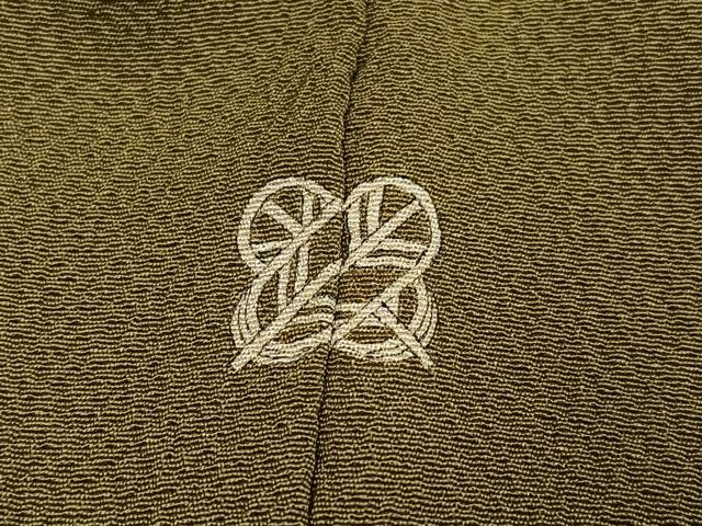 平和屋着物●上質な色無地 油色 正絹 逸品 AABM1229ph
