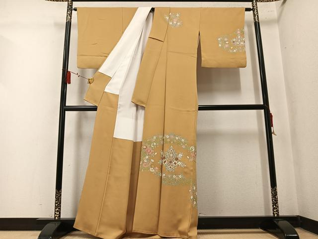 平和屋着物●訪問着 作家物 草花文 金彩 正絹 逸品 AABM1234ph