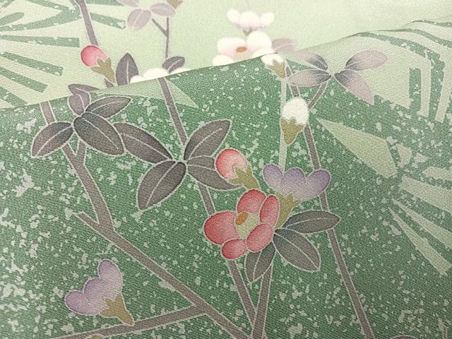 平和屋着物●訪問着 友禅 作家物 枝花文 正絹 逸品 AABM1242ph