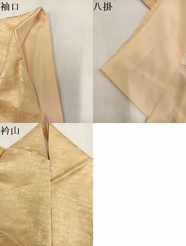 平和屋着物●上質な小紋 絞り 舞葉文 正絹 逸品 AABM1249ph