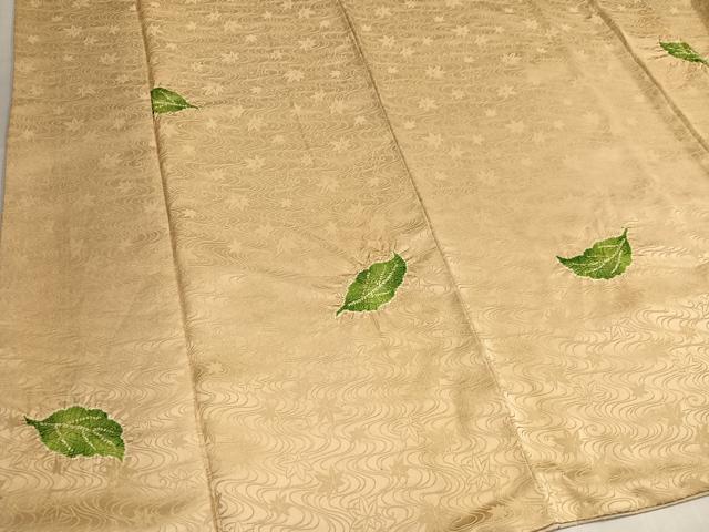 平和屋着物●上質な小紋 絞り 舞葉文 正絹 逸品 AABM1249ph