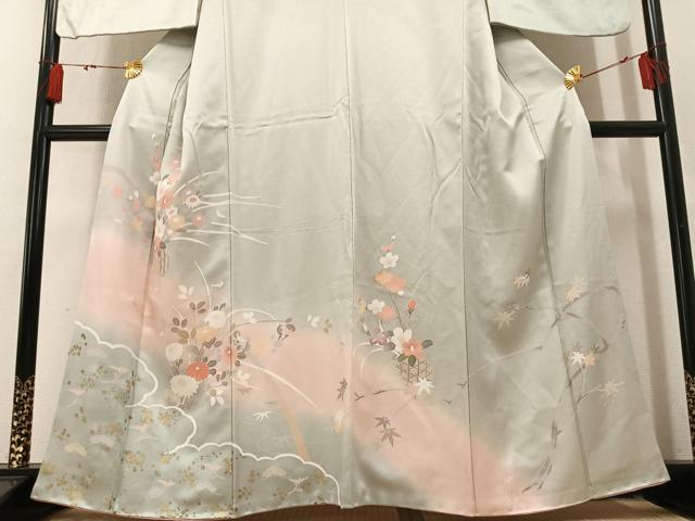 平和屋着物●訪問着 枝花文 暈し染め 正絹 逸品 AABM1251ph