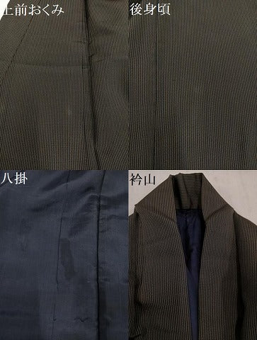 平和屋着物●男性 紬 縞 正絹 逸品 AABM1254ph