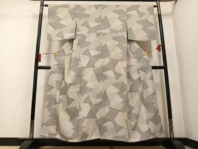 平和屋着物●上質な小紋 幾何学文様 正絹 逸品 AABM1256ph