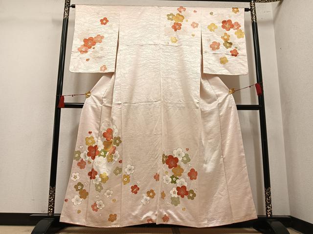 平和屋着物●訪問着 駒刺繍 梅 金彩 正絹 逸品 AABM1259ph