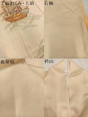 平和屋着物●訪問着 駒刺繍 船 正絹 逸品 AABM1269ph