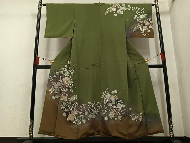 平和屋着物●訪問着 辻が花 暈し染め 金彩 正絹 逸品 AABM1271ph