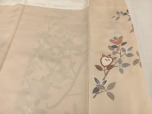 平和屋着物●訪問着 駒刺繍 扇面枝花文 暈し染め 金彩 正絹 逸品 AABM1272ph