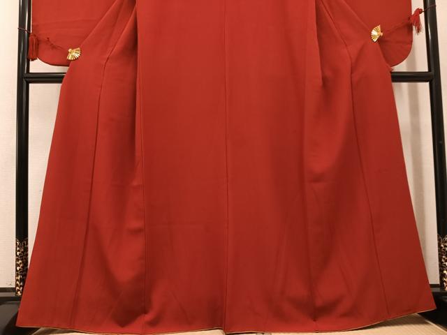 平和屋着物●小振袖 二尺袖 色無地 紅海老茶色 正絹 逸品 AABM1275ph