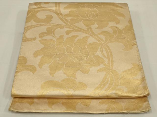 平和屋着物◎六通柄袋帯 更紗花唐草文 金糸 正絹 逸品 AABM1417ou