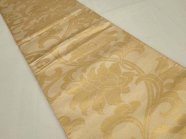 平和屋着物◎六通柄袋帯 更紗花唐草文 金糸 正絹 逸品 AABM1417ou