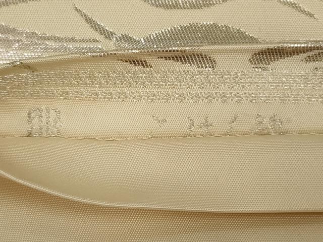 平和屋着物◎西陣 服部織物謹製 六通柄袋帯 こはく錦 双鶴菱文 金糸 正絹 逸品 AABM1427ou