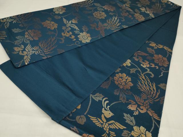 平和屋着物◎六通柄袋帯 花鳥文 金糸 正絹 逸品 AABM1433ou