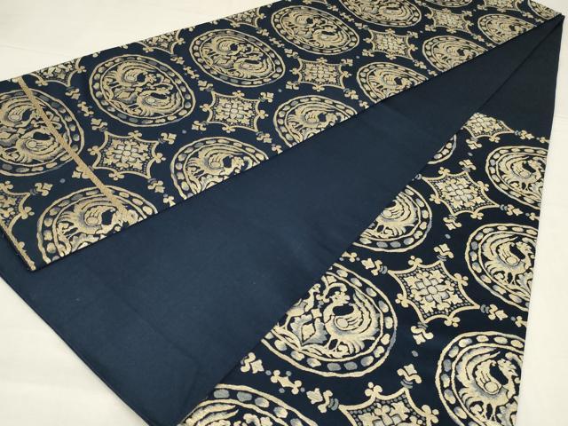 平和屋着物◎六通柄袋帯 鳳凰花文 金糸 正絹 逸品 AABM1434ou