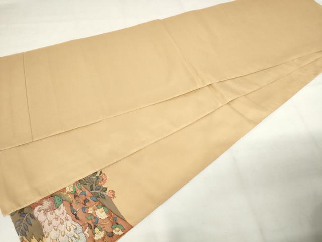 平和屋着物◎太鼓柄袋帯 すくい織 花鳥文 正絹 逸品 AABM1535od