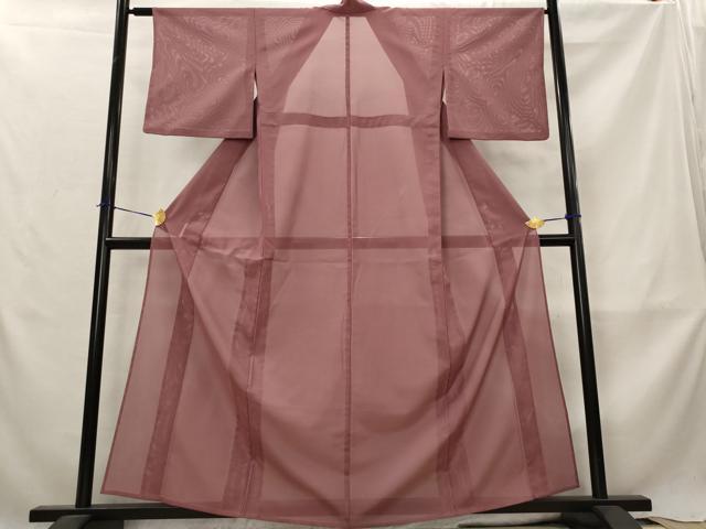 平和屋着物*夏物 色無地 絽 浅蘇芳色 洗える着物 AABM1562st