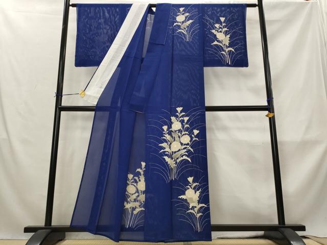 平和屋着物*夏物 訪問着 絽 手描き 草花文 正絹 逸品 AABM1571st
