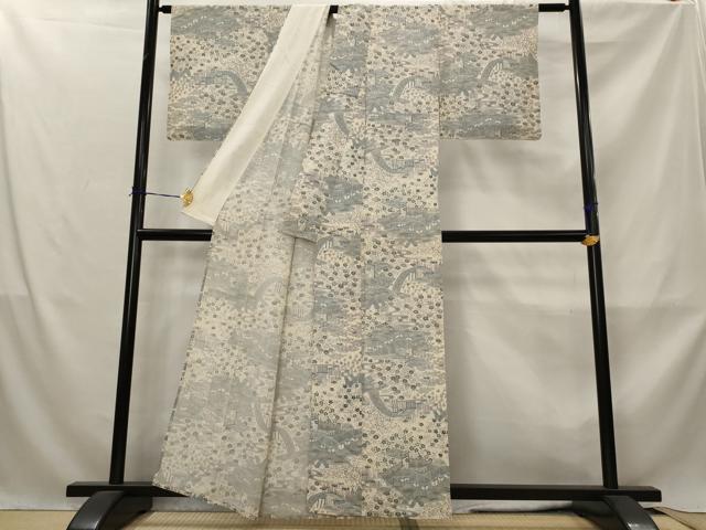 平和屋着物*夏物 小紋 絽 松竹梅風景文 正絹 逸品 AABM1579st