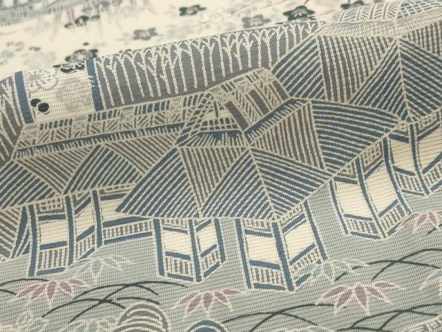 平和屋着物*夏物 小紋 絽 松竹梅風景文 正絹 逸品 AABM1579st