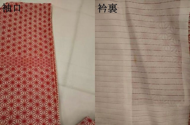 平和屋着物*夏物 小紋 絽 麻の葉文様 正絹 逸品 AABM1584st
