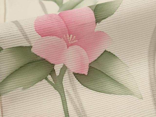 平和屋着物*夏物 訪問着 絽 草花文 暈し染め 正絹 逸品 AABM1585st