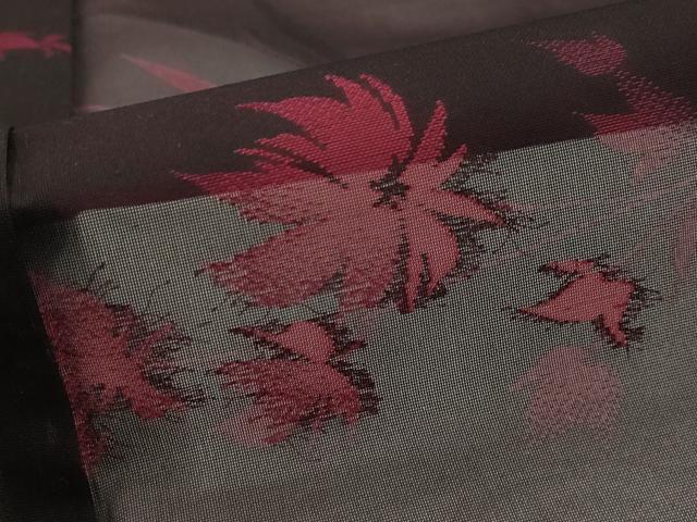 平和屋着物*夏物 小紋 紗 舞花文 黒地 正絹 逸品 AABM1588st