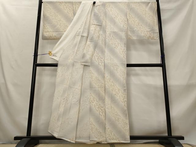 平和屋着物*夏物 小紋 絽 斜縞更紗花文 やまと誂製 正絹 逸品 AABM1598st