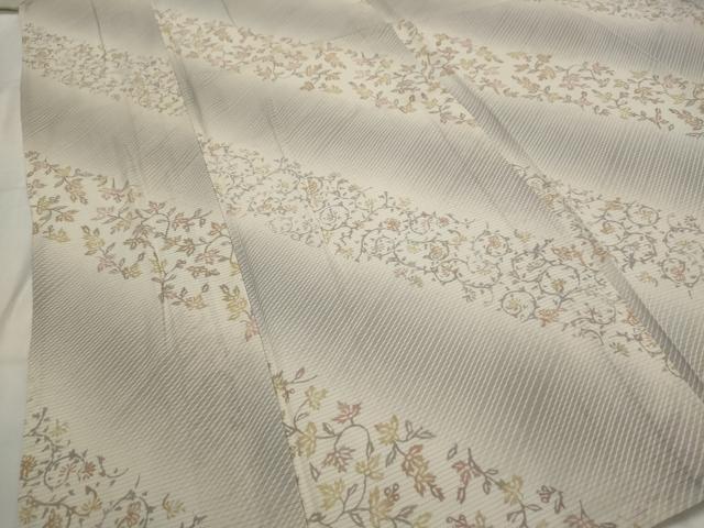 平和屋着物*夏物 小紋 絽 斜縞更紗花文 やまと誂製 正絹 逸品 AABM1598st