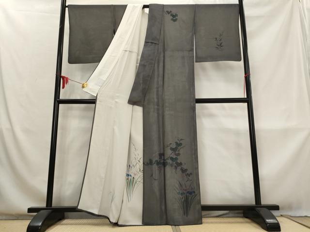 平和屋着物▽訪問着 無双 紗袷 紗×絽 葡萄蔦の葉文 金彩 正絹 逸品 AABM1764st