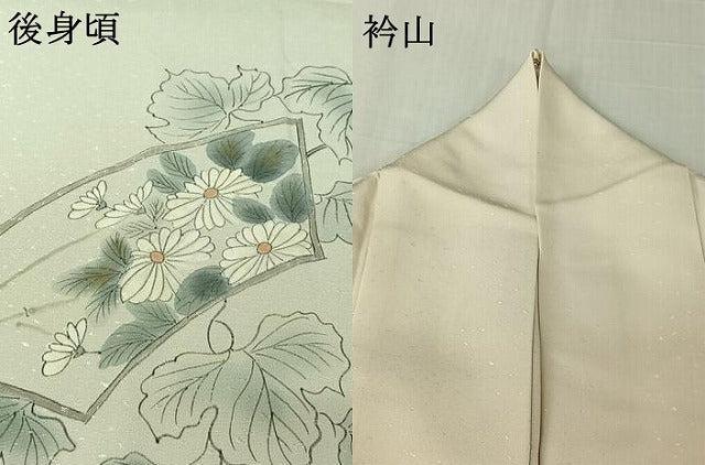 平和屋着物▽訪問着 単衣 地紙花唐草文 正絹 逸品 AABM1813jh