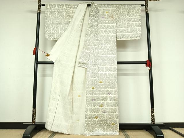 平和屋着物▽訪問着 単衣 横段花文 暈し染め 正絹 逸品 AABM1829jh