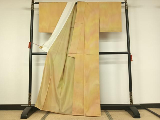 平和屋着物▽上質な小紋 単衣 霞文 正絹 逸品 AABM1836jh