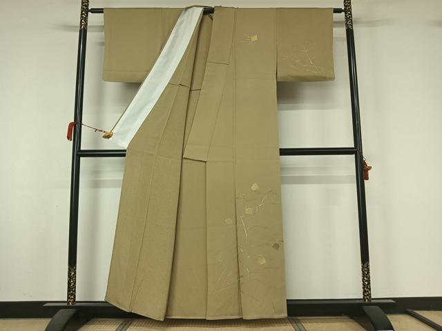 平和屋着物▽訪問着 単衣 竹屋町刺繍 源氏香草葉文 金銀彩 正絹 逸品 AABM1840jh
