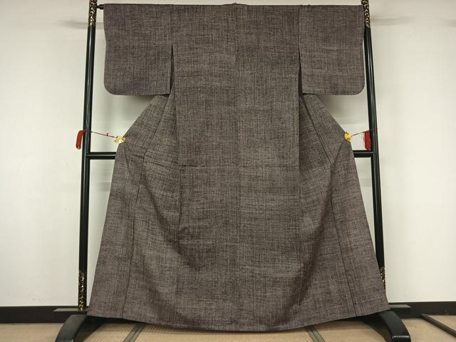 平和屋着物▽上質な紬 単衣 霞文 正絹 逸品 AABM1850jh