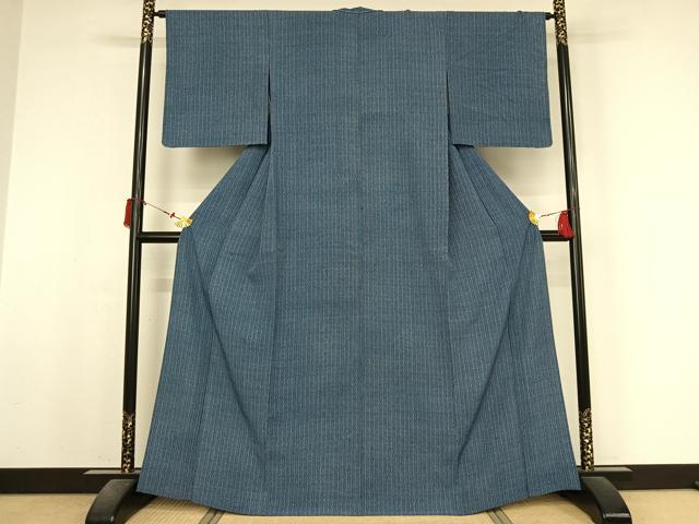 平和屋着物▽上質な小紋 単衣 幾何学文様 正絹 逸品 AABM1925jh