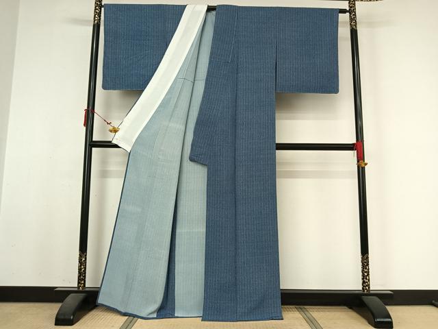 平和屋着物▽上質な小紋 単衣 幾何学文様 正絹 逸品 AABM1925jh