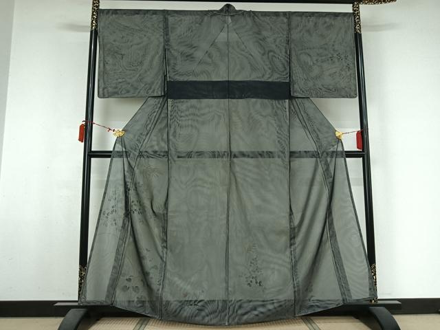 平和屋着物▽訪問着 無双 紗袷 紗×紗 草花文 金彩 正絹 逸品 AABM1983jh