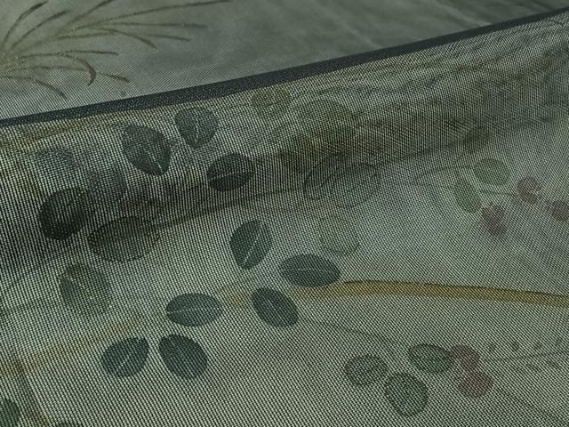 平和屋着物▽訪問着 無双 紗袷 紗×紗 草花文 金彩 正絹 逸品 AABM1983jh
