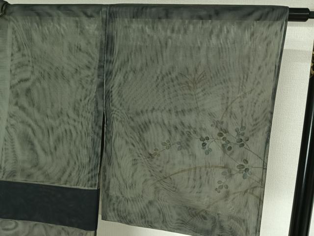 平和屋着物▽訪問着 無双 紗袷 紗×紗 草花文 金彩 正絹 逸品 AABM1983jh