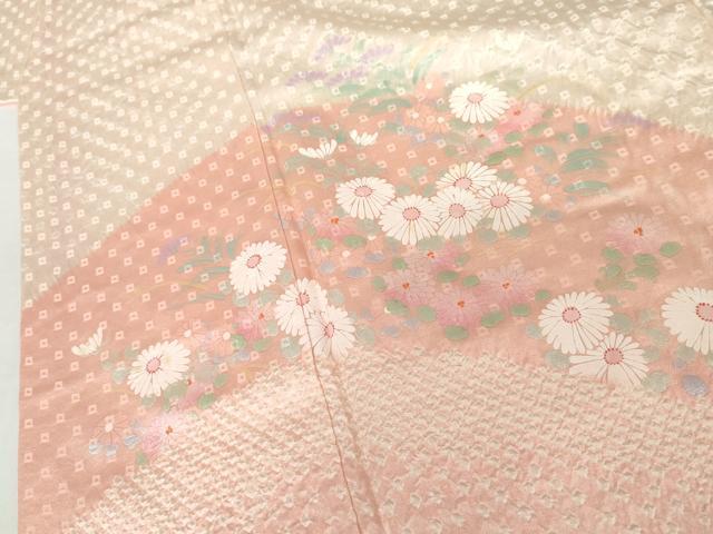 平和屋着物●訪問着 絞り 草花文 正絹 逸品 AABM2004cs
