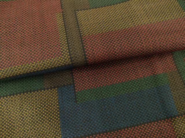 平和屋着物●本場大島紬 7マルキ 格子重ね文 正絹 逸品 未使用 AABM2028cs