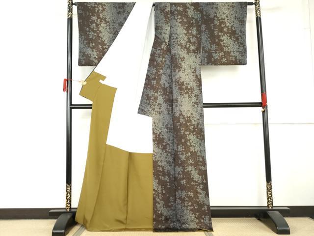 平和屋着物●染色工房 室華風 小紋 霞文 正絹 逸品 AABM2029cs