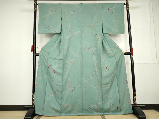 平和屋着物●上質な小紋 絞り 枝花文 正絹 逸品 未使用 AABM2034cs