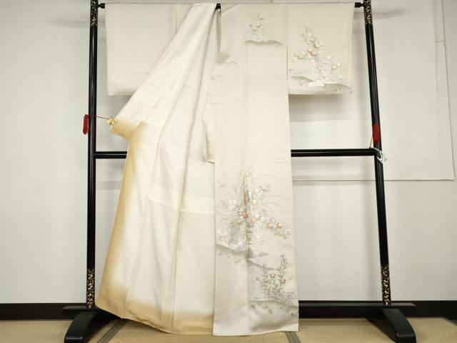 平和屋着物●訪問着 枝花文 金銀彩 正絹 逸品 AABM2049cs