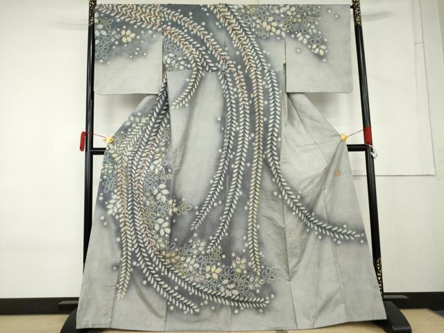 平和屋着物●本場大島紬 染大島 訪問着 作家物 華峰 辻が花 絞り 正絹 逸品 AABM2068cs