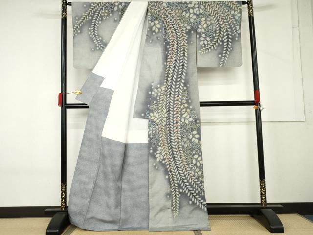 平和屋着物●本場大島紬 染大島 訪問着 作家物 華峰 辻が花 絞り 正絹 逸品 AABM2068cs