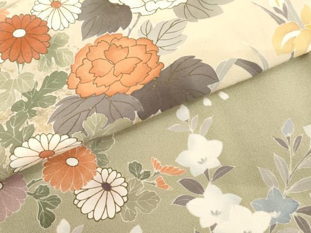 平和屋着物●訪問着 作家物 草花文 暈し染め 金彩 正絹 逸品 AABM2071cs